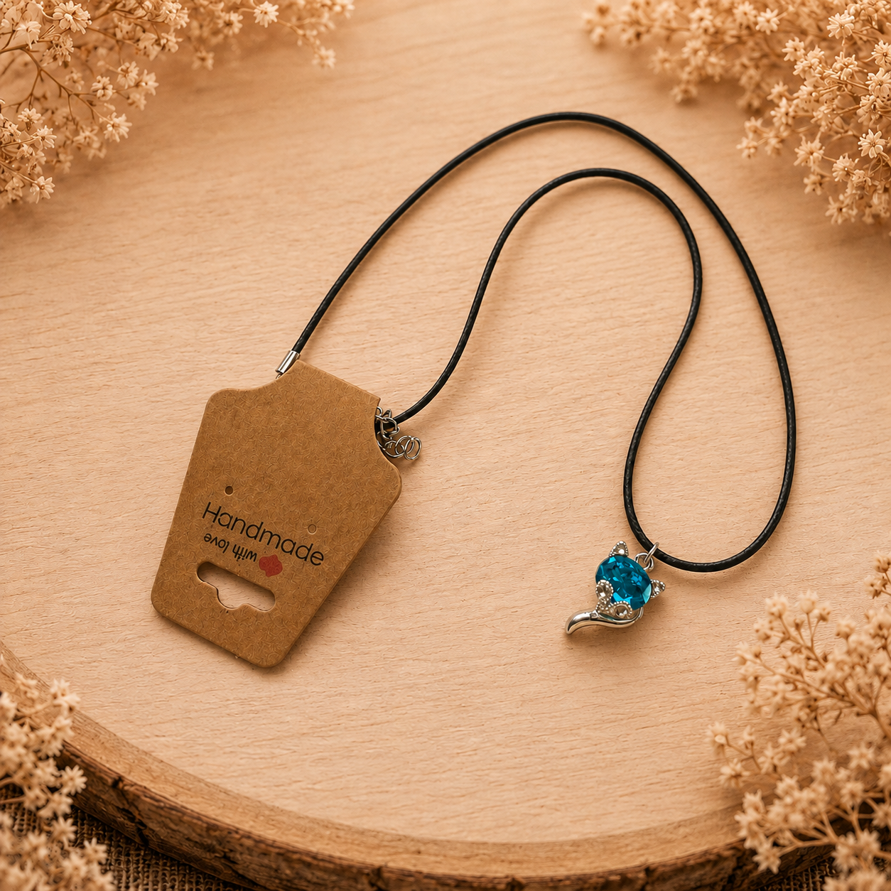polyester necklace ‘Blue Stone’
