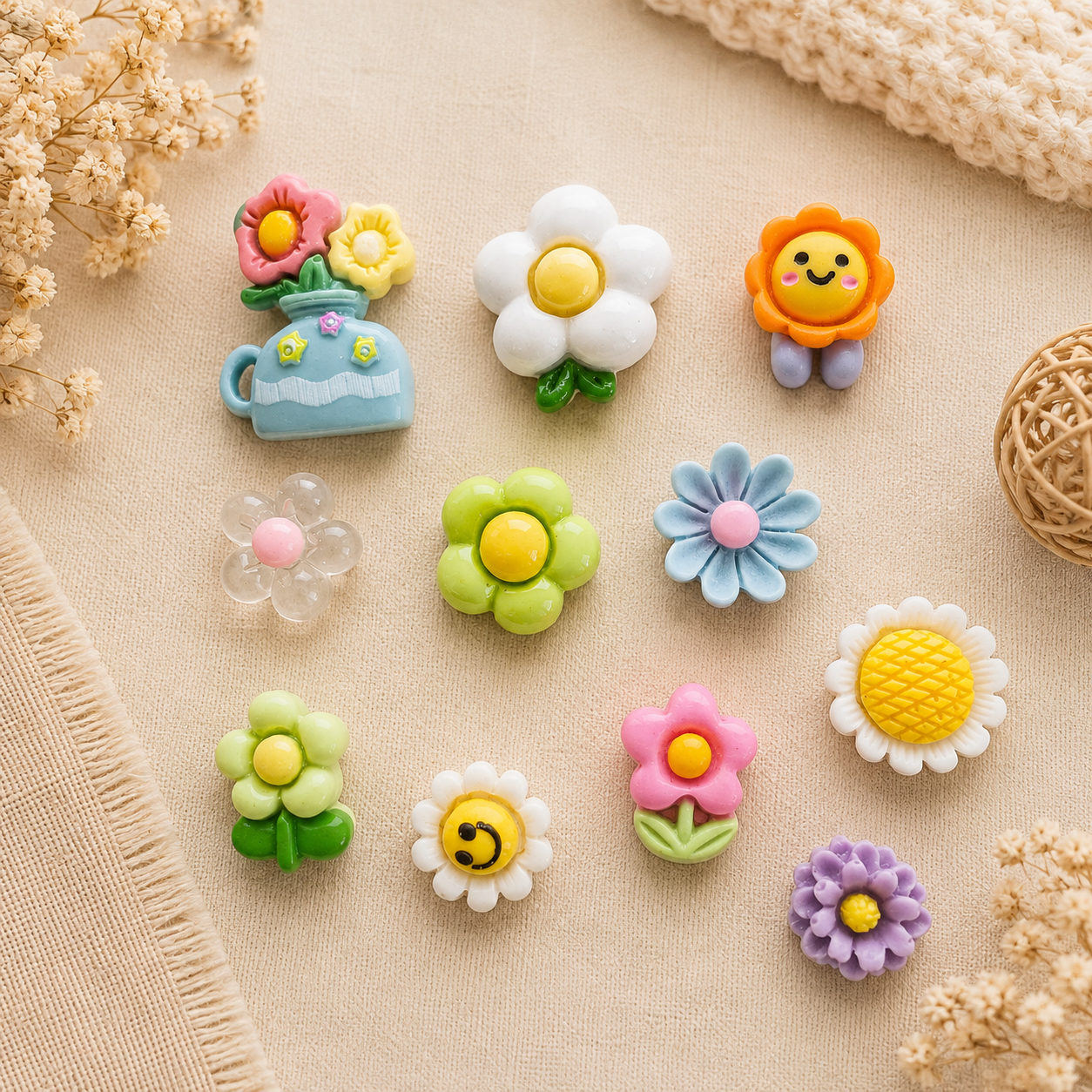 Breloques Slime - Fleurs, lot de 11 - 1