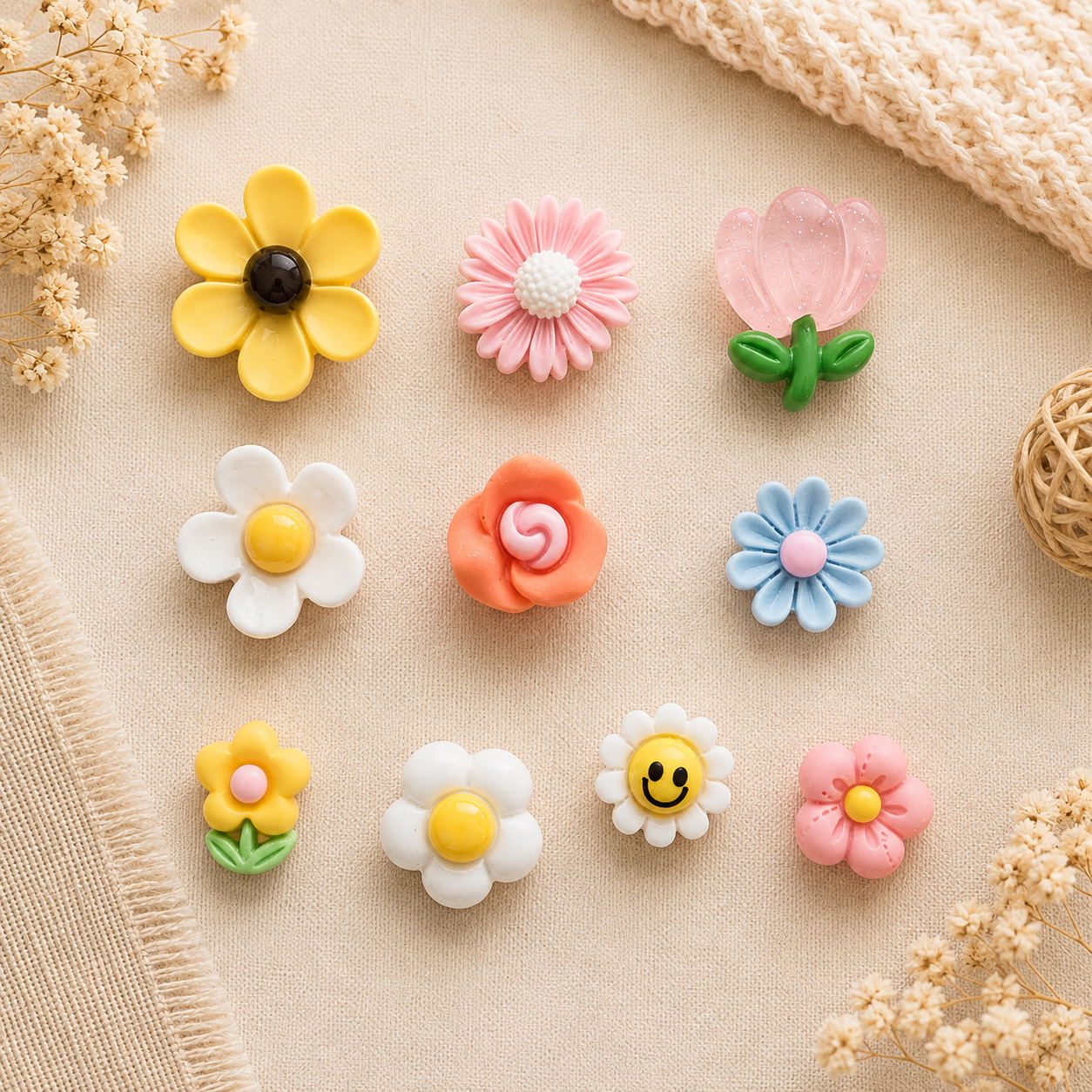 Breloques Slime - Fleurs, lot de 10 - 2