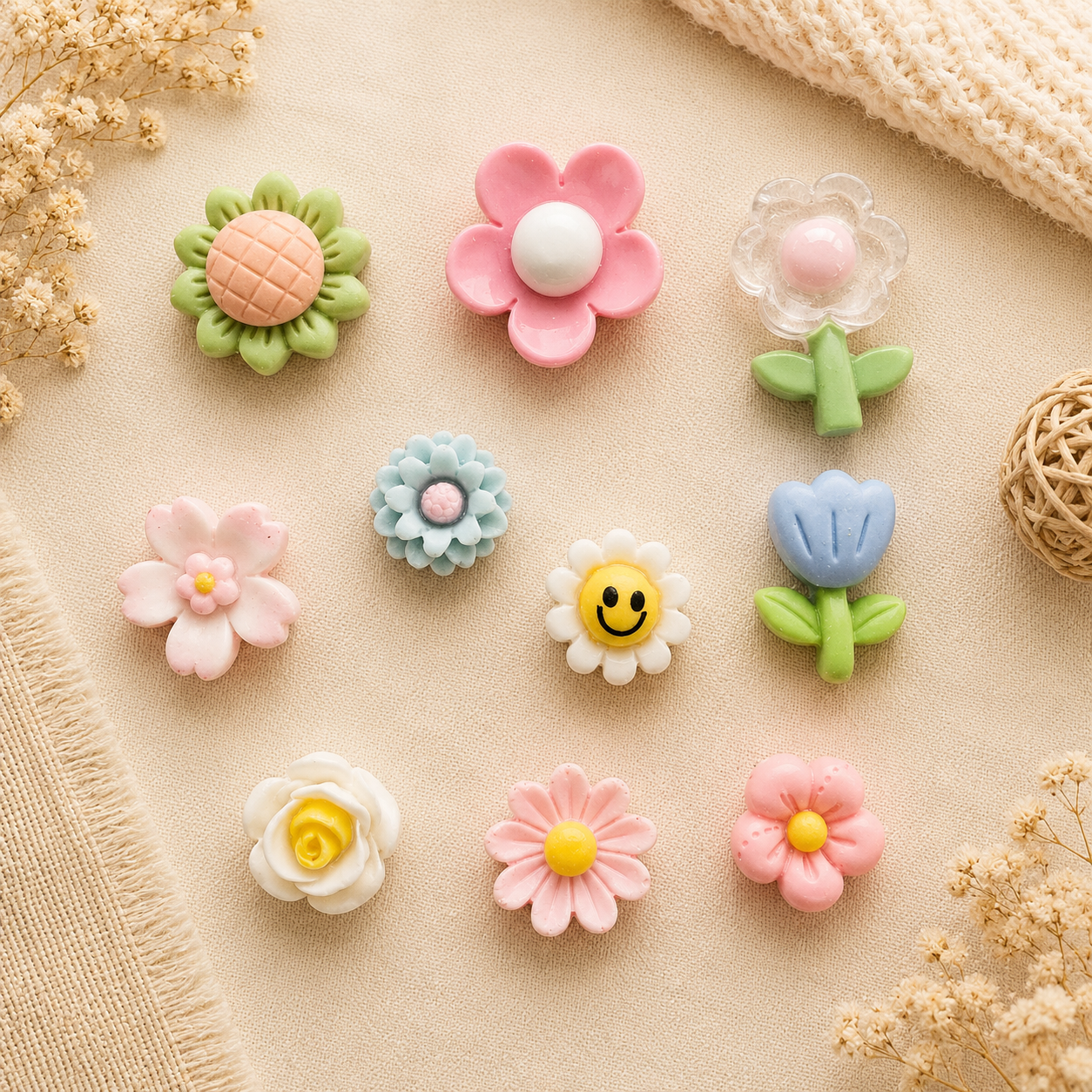 Breloques Slime - Fleurs, lot de 10 - 3