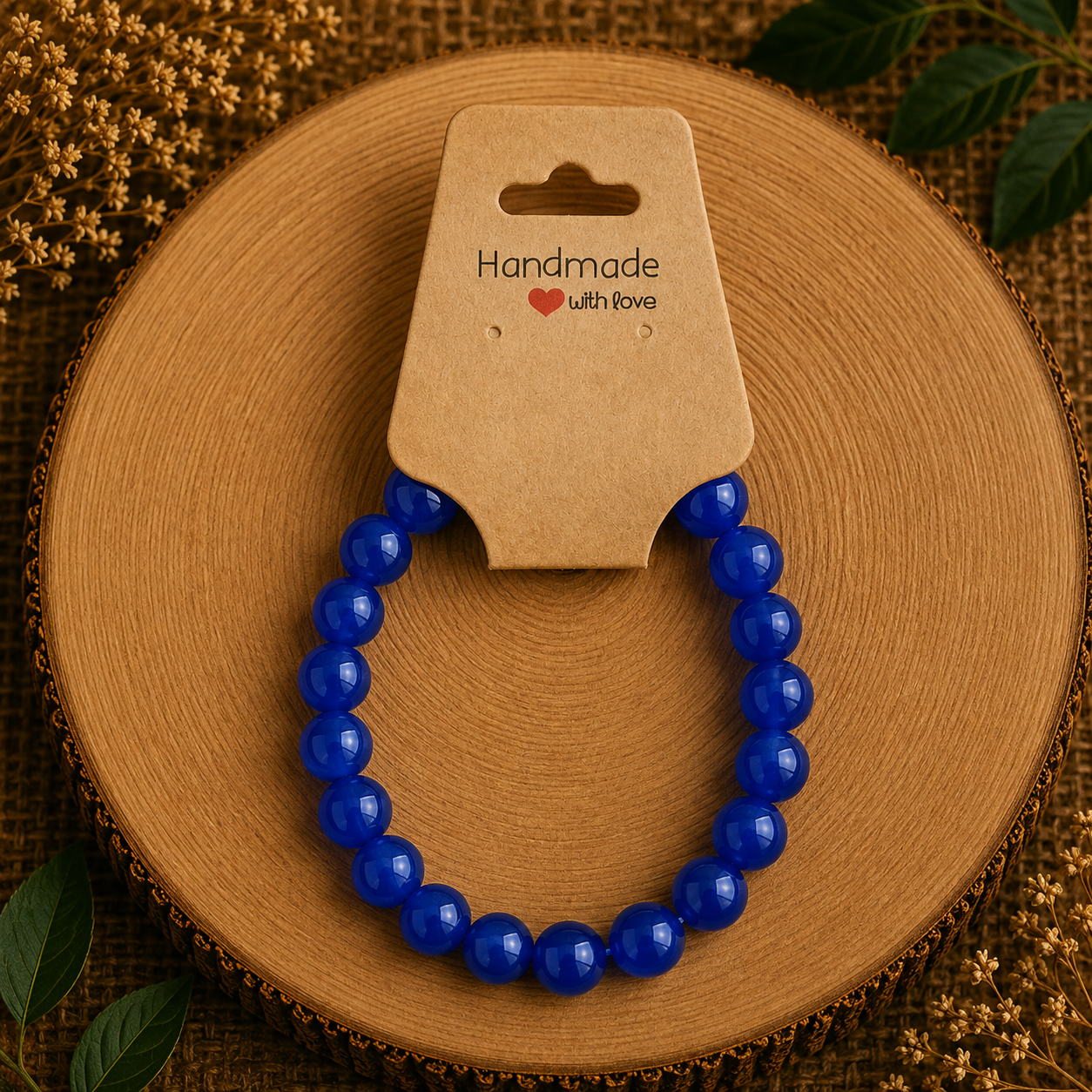 Glasperlenarmband - "Blau" Gr. 17