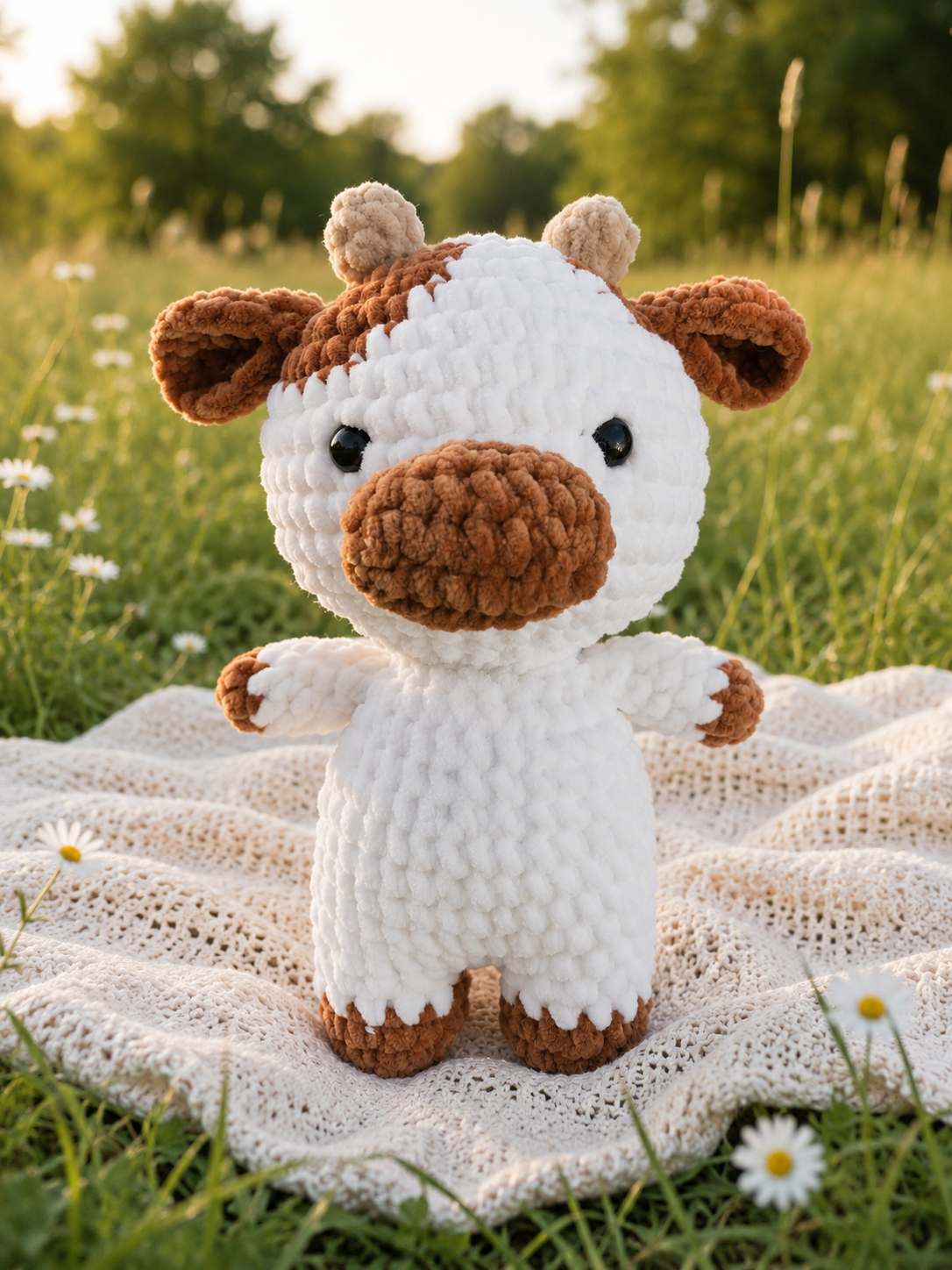 Peluche « Frieda » blanche/marron