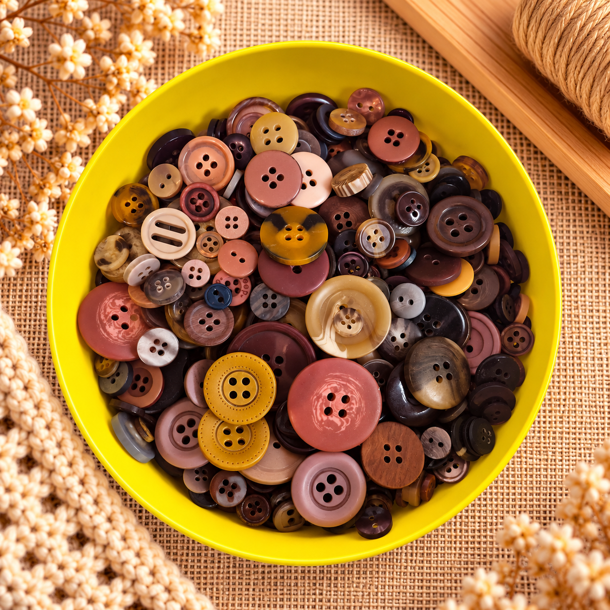 Boutons en plastique « Mélange foncé / Ronds »