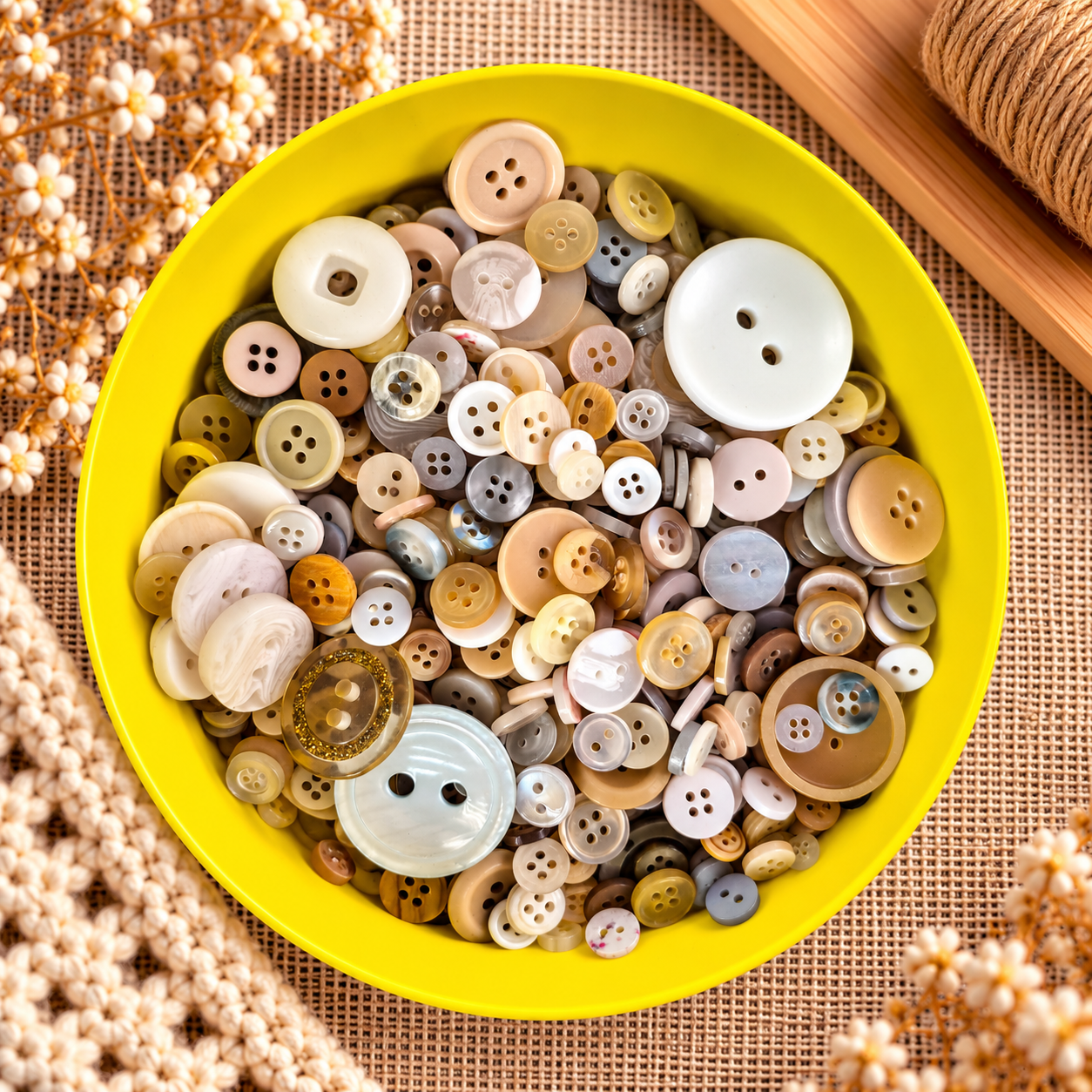 Boutons en plastique « Mélange clair / Ronds »