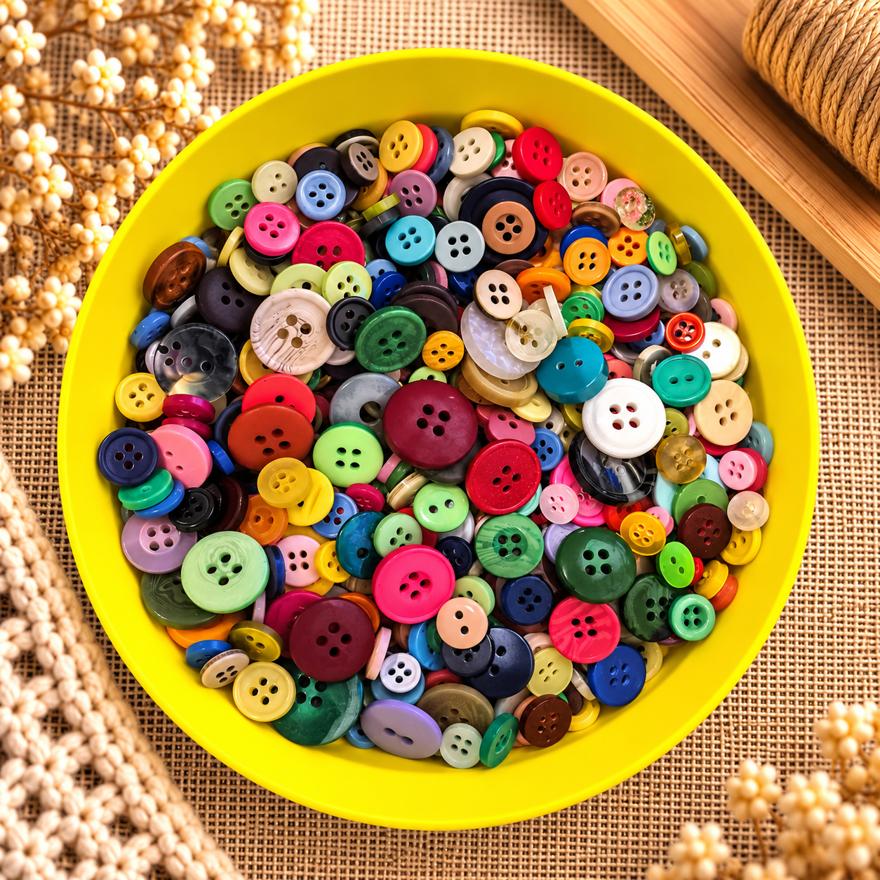 Boutons en plastique « Mélange coloré / Ronds »